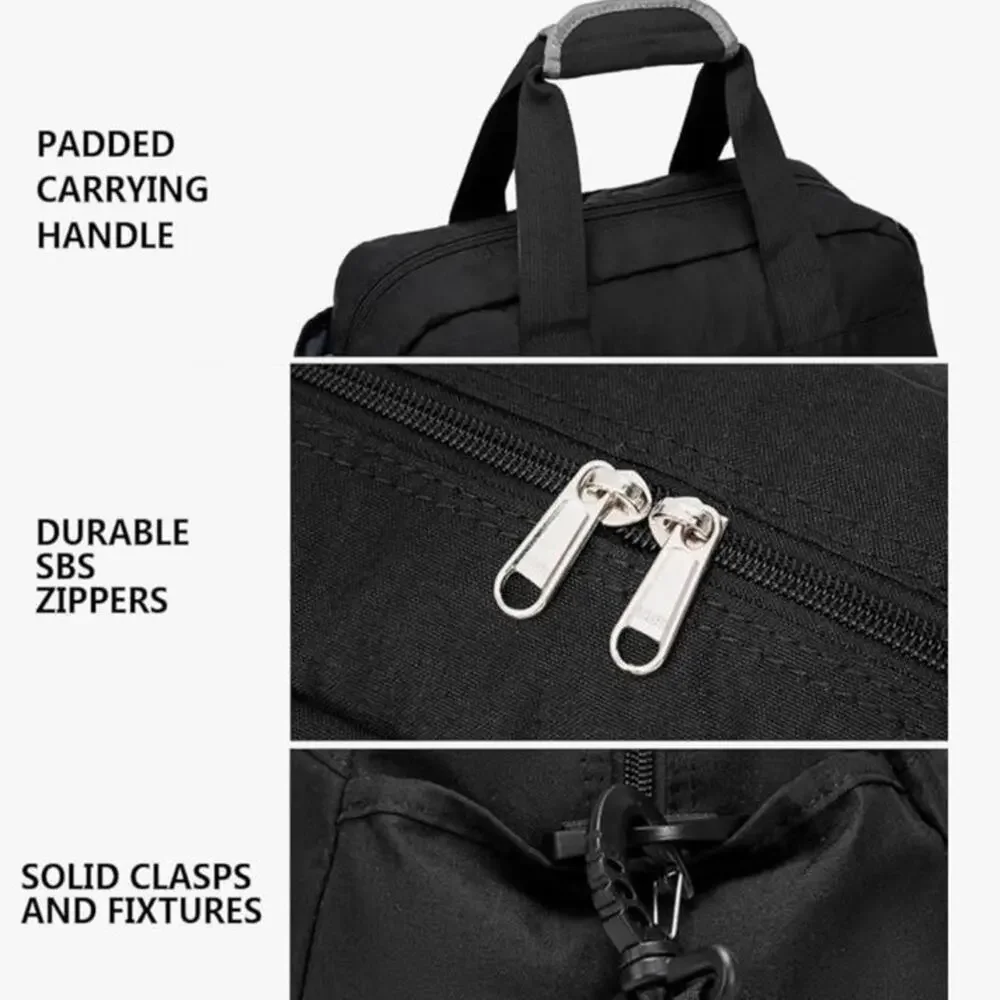 NWOT Classic Black Duffel Bag with Padded Strap